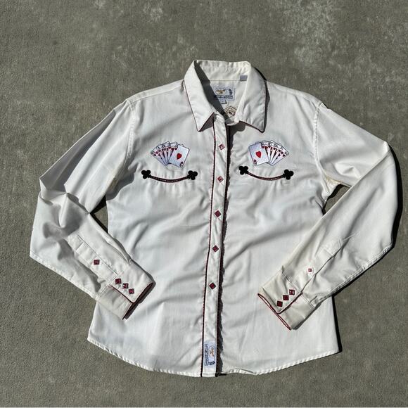 Panhandle Slim Tops - Panhandle Slim Womens Retro Western Snap Shirt Cards Lady Luck Miss Fortune